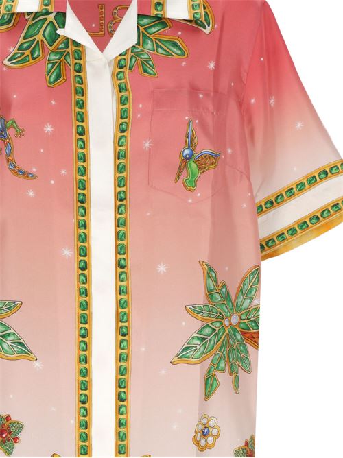 pink/multicolour silk all-over graphic shirt Casablanca | WS24DR03803JOYAUX D AFRIQUE PINK